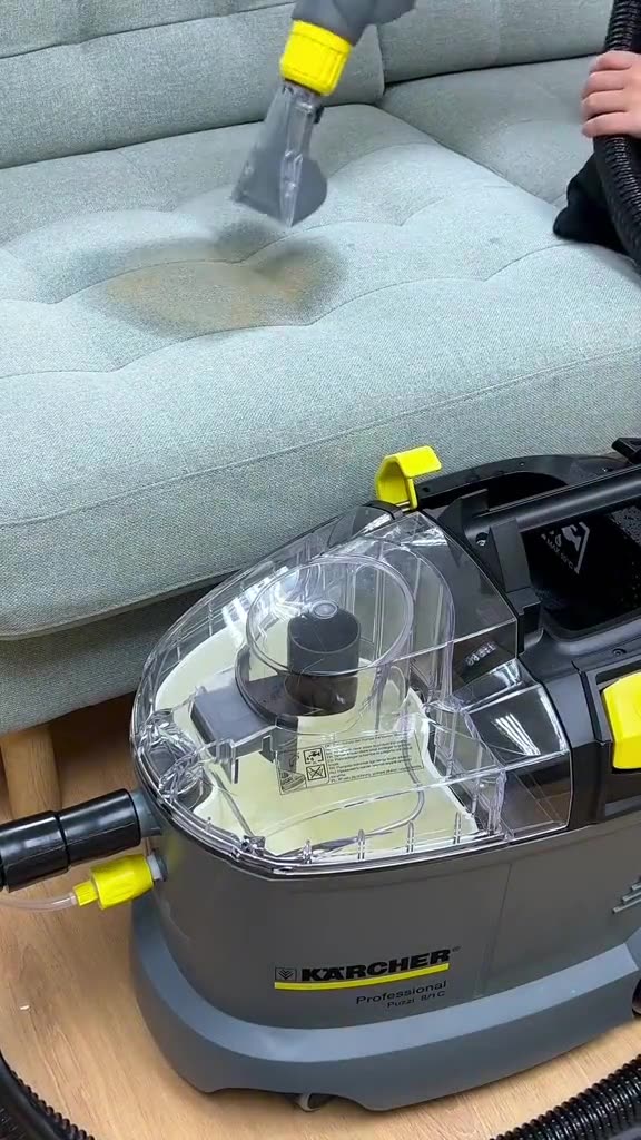 Crib Crew's Kärcher Professional extractor on a sofa job